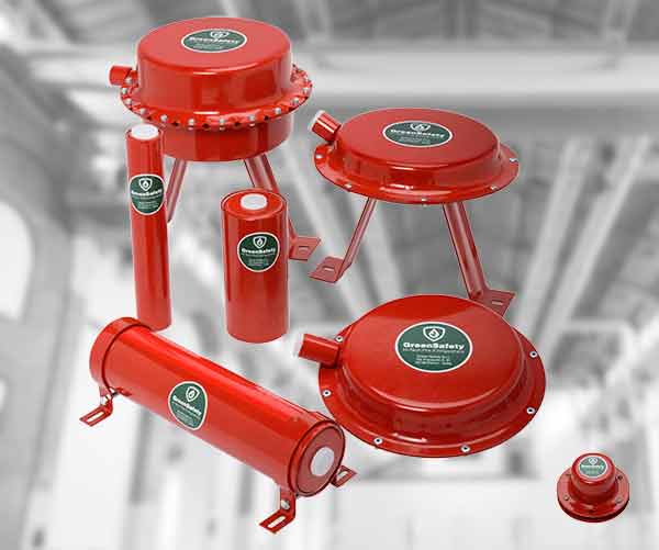 Modelli erogatori antincendio ad aerosol non pressurizzati Greensafety